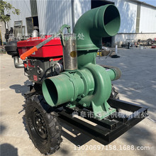 拖拉机传动轴高压喷灌泵图片 柴油机6寸抽水泵 移动拖车款抽水机