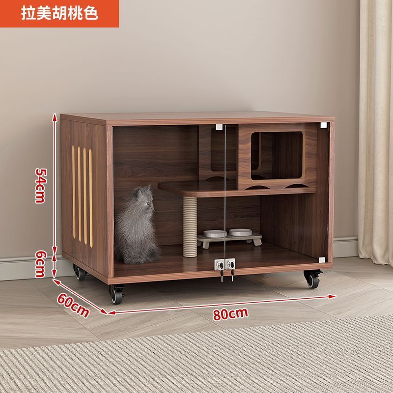 实木多层猫别墅猫笼子生态板超大猫窝猫柜单层透明豪华猫窝猫柜子|undefined