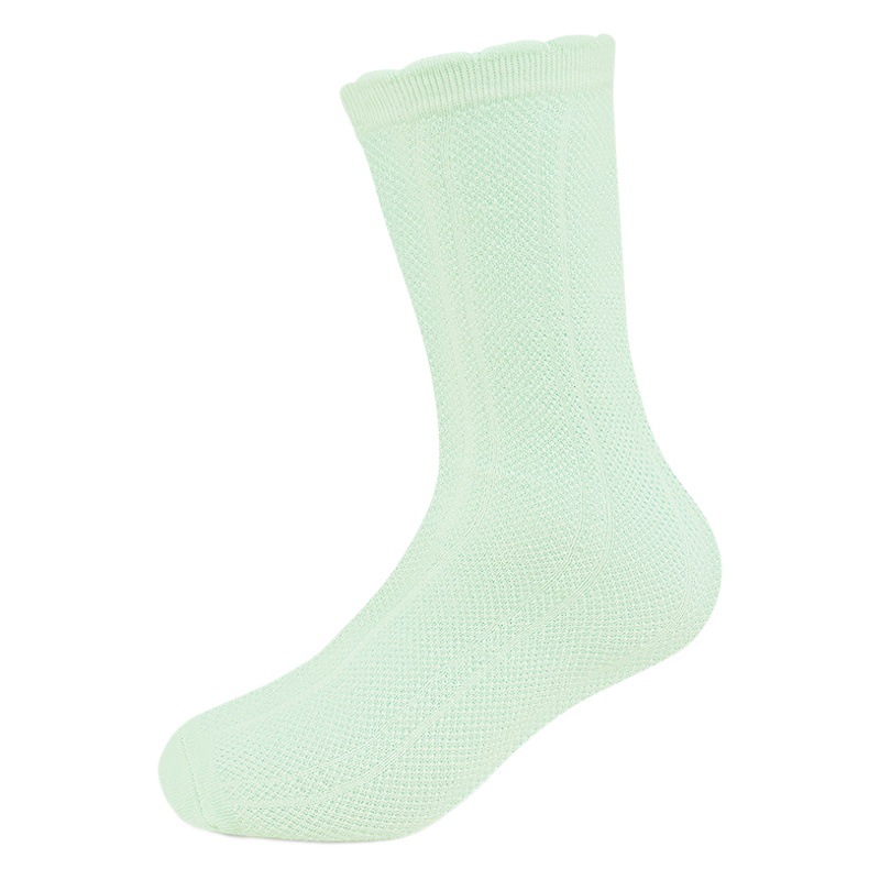 Medias de los niños de verano de malla delgada de estudiante blanco de la Universidad Calcetines de media pantorrilla de las niñas