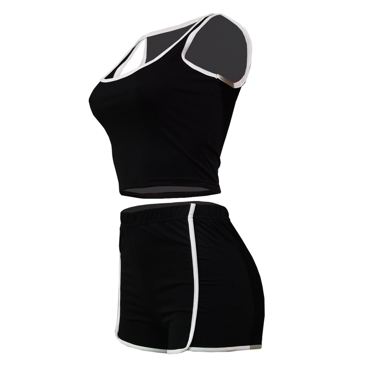 fashion sexy solid color stitching sports sleeveless set NSSJW58680