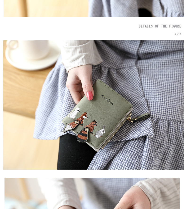 Animal Pattern Fashion Animal Square Zipper Buckle Small Wallet