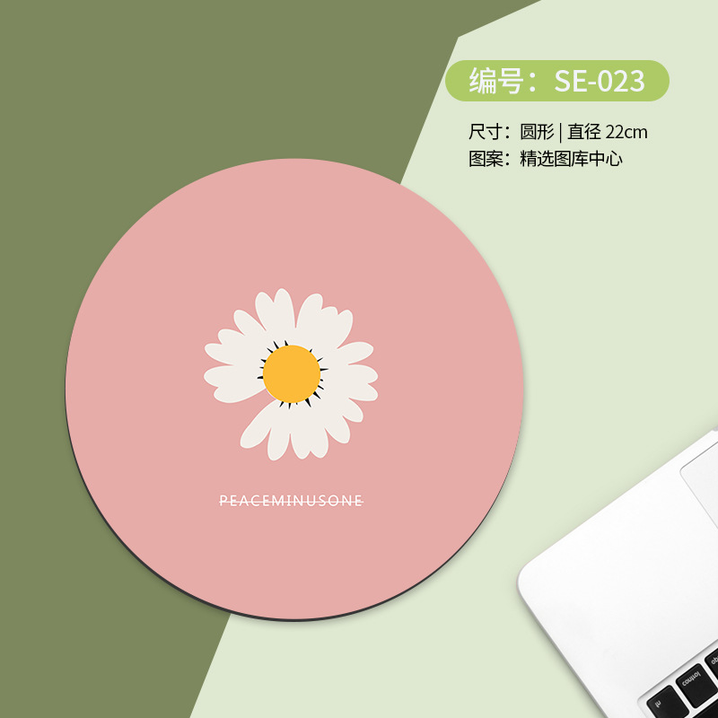 Alfombrilla de ratón redonda, pequeña y portátil, con antideslizante y soporte para muñeca