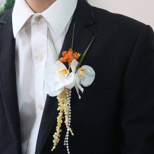 Korean version of the wedding crazy bird swallow Phalaenopsis groom and bride corsage high sense Mori fairy style pin flower wholesale