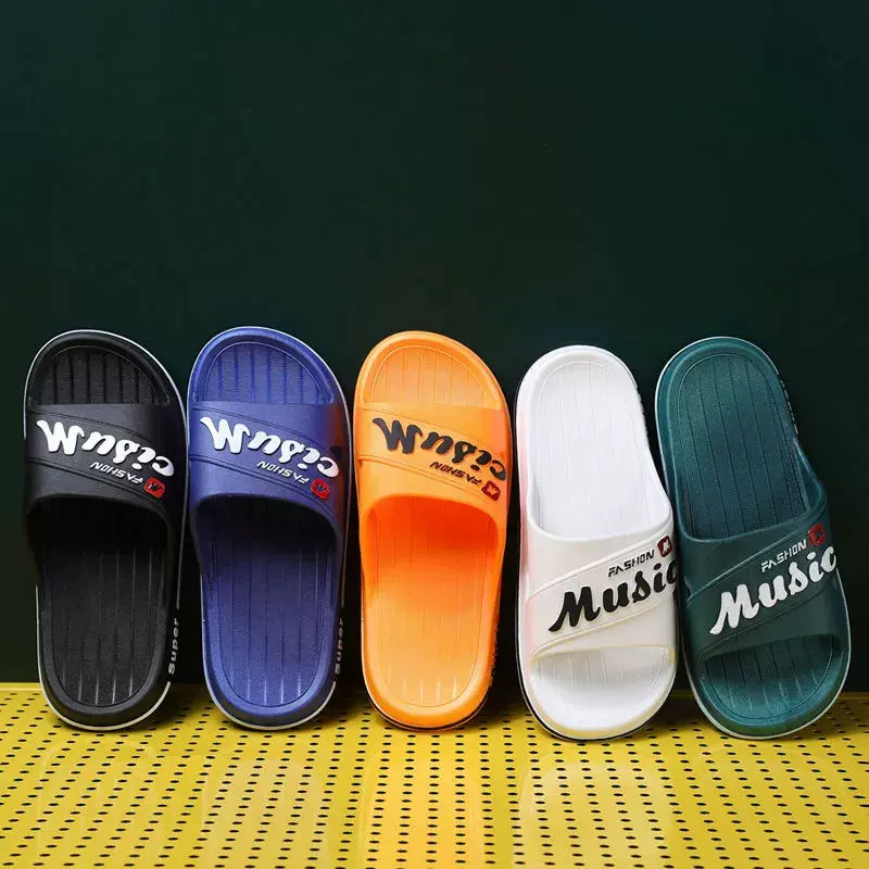 新款夏季拖鞋室内居家浴室鞋外穿凉爽一字拖鞋加厚软底时尚沙滩鞋