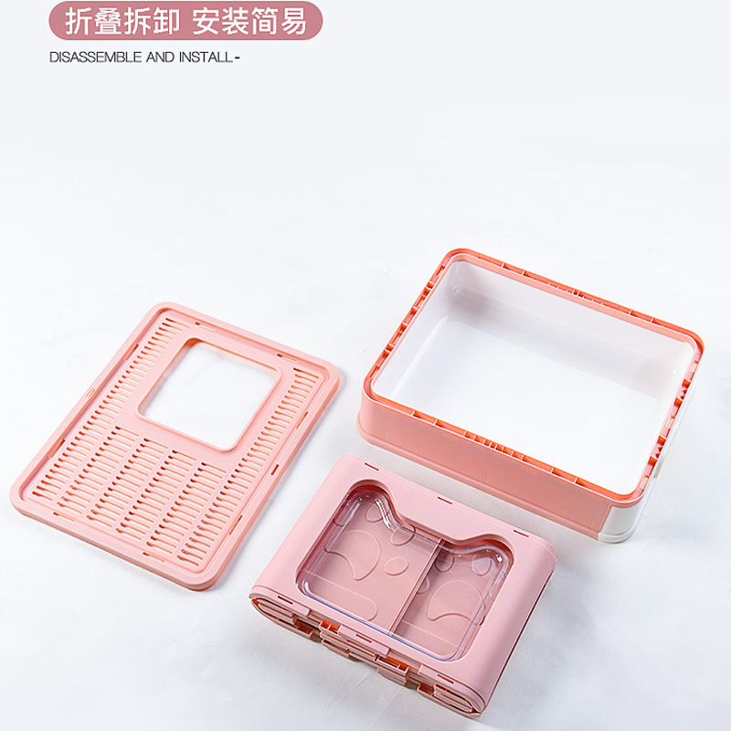 Caja de arena para gatos completamente cerrada tipo cajón plegable para evitar salpicaduras externas, inodoro para gatos de gran tamaño, productos para gatos desodorantes