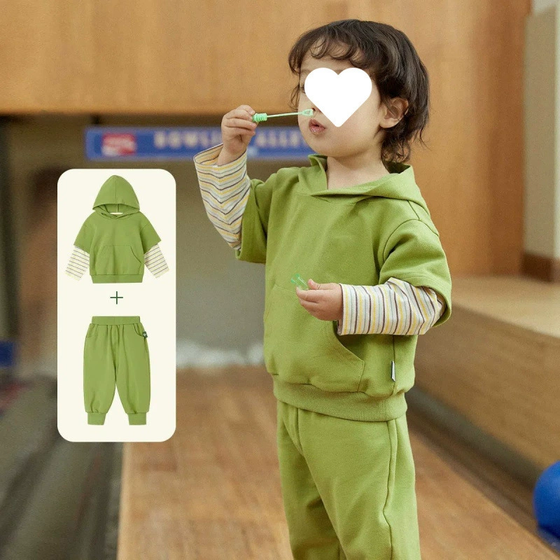 Детская одежда, детские костюмы 2025 весна-осень, новый стиль, универсальная одежда для мальчиков и девочек