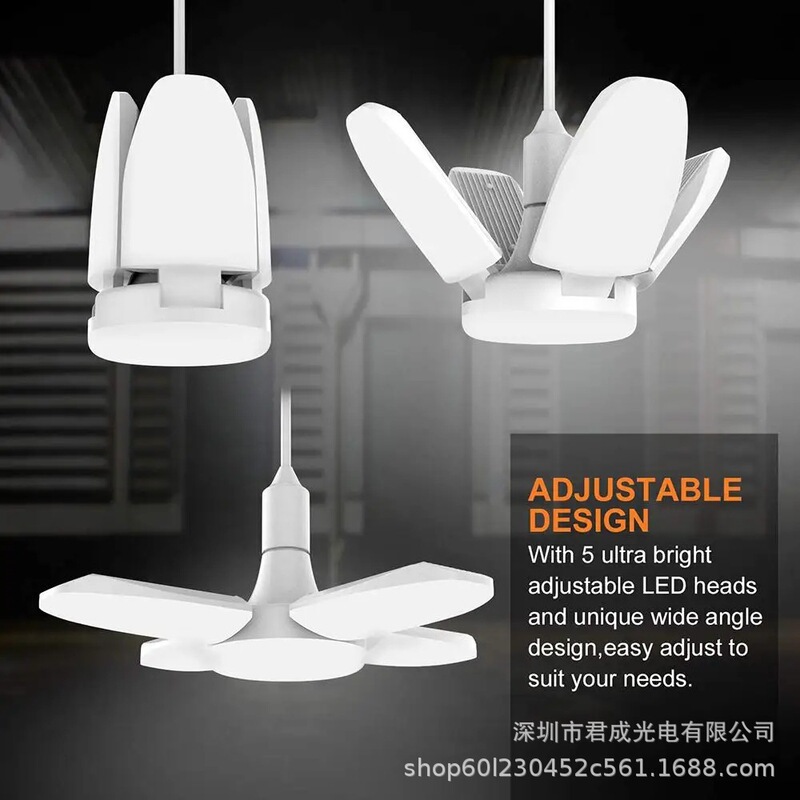 4 1 leaf folding lamp E27 four leaf deformation garage lamp LED highlight leaf lamp ceiling lamp indoor lighting bulb 4 1 leaf folding lamp E27 four leaf deformation garage lamp LED highlight leaf lamp ceiling lamp indoor lighting bulb
