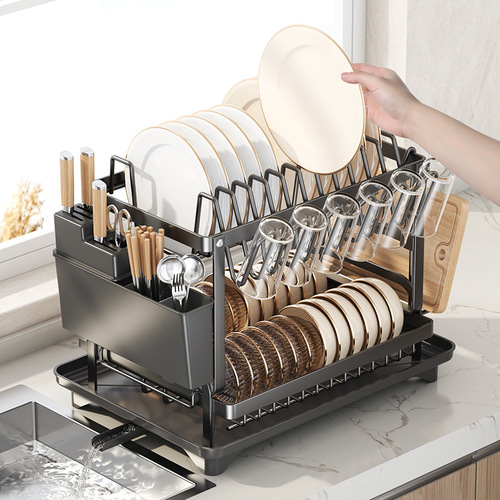 Kitchen shelf, dish table, draining rack, chopstick knife holder, multi-functional bowl cabinet, bowl and plate storage rack