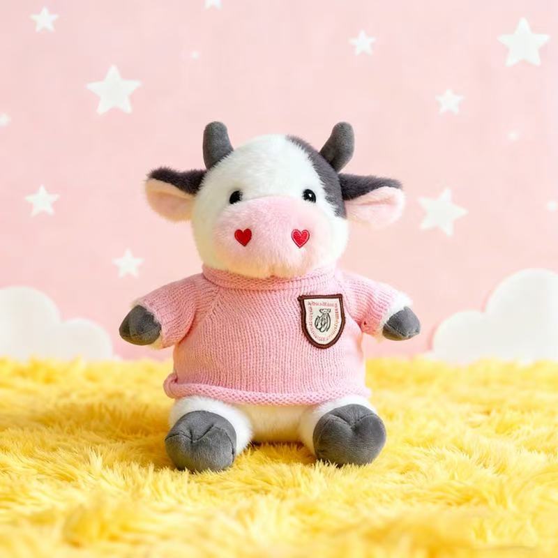 Transfronterizos de vestir grandes flores juguetes de peluche muñecas de vaca zodiacal muñecas de tela regalo muñecas de vaca de flores muñecas