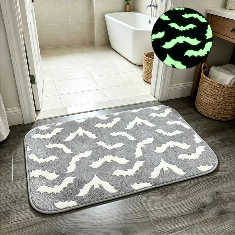 Luminous Floor Mat, Coral Velvet, Glowing Carpet at Night, Bathroom Water-Absorbent Non-Slip Mat, Kitchen Floor Mat, Entrance Door Mat Luminous Floor Mat, Coral Velvet, Glowing Carpet at Night, Bathroom Water-Absorbent Non-Slip Mat, Kitchen Floor Mat, Entrance Door Mat