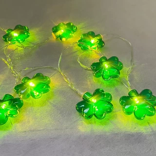 跨境LED绿色植物灯串三叶草椰子树仙人掌造型灯串节日氛围装饰灯