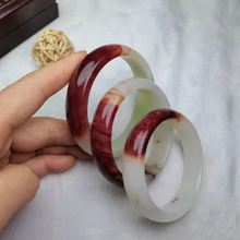 正宗天然正品鸡血石玉石手镯昌化鸡血石和田玉手镯带证书送礼物..