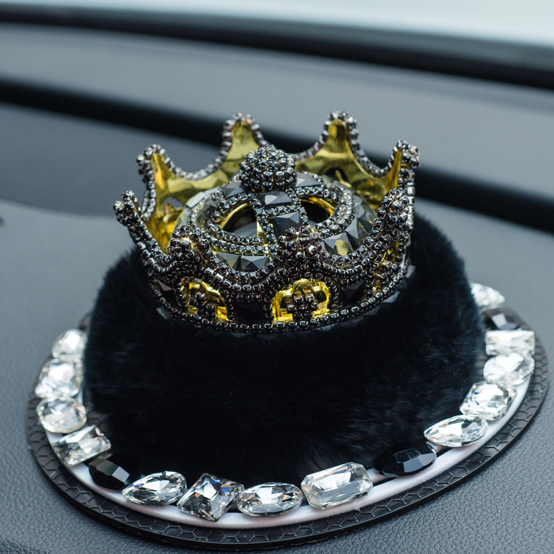 Corona de diamantes, asiento de perfume de coche, decoración de coche, piel de conejo perezoso, decoración de coche, aromaterapia de coche, fresca y duradera