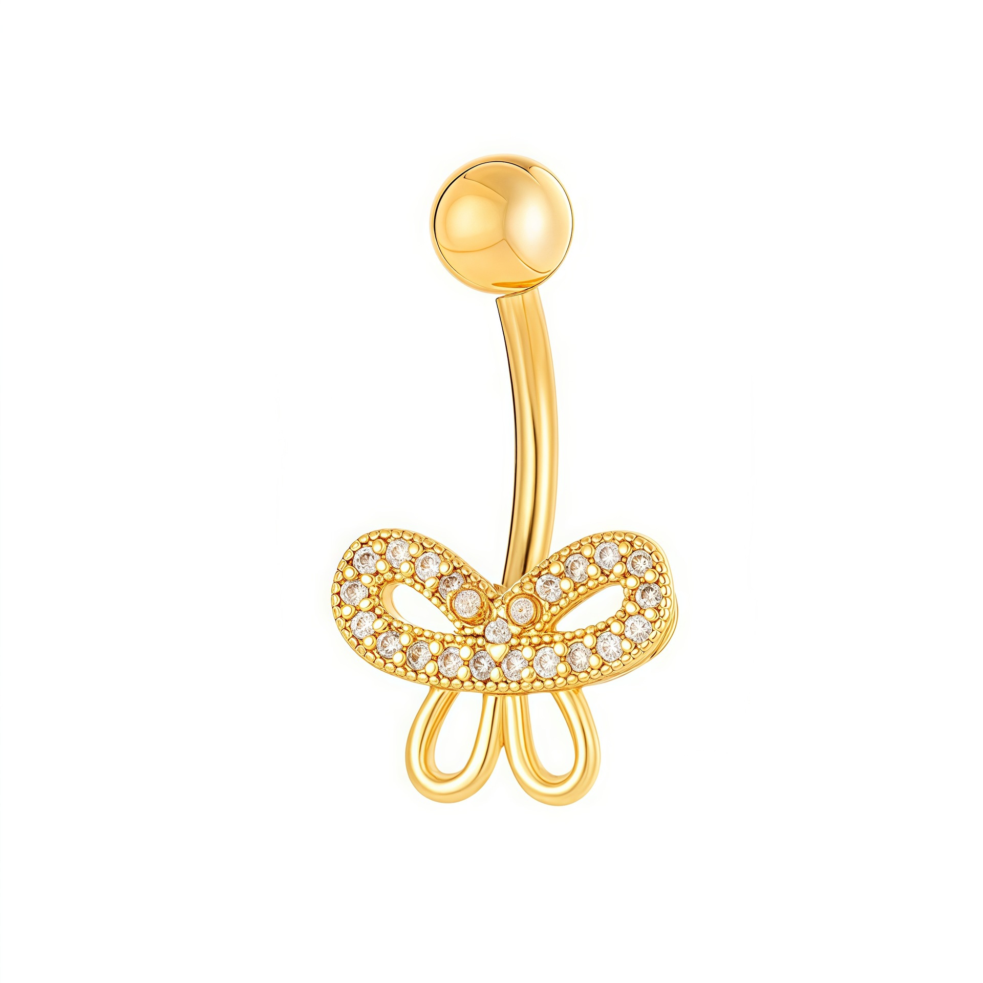 Piercing para ombligo de acero inoxidable con corazón y lazo_voghion.com