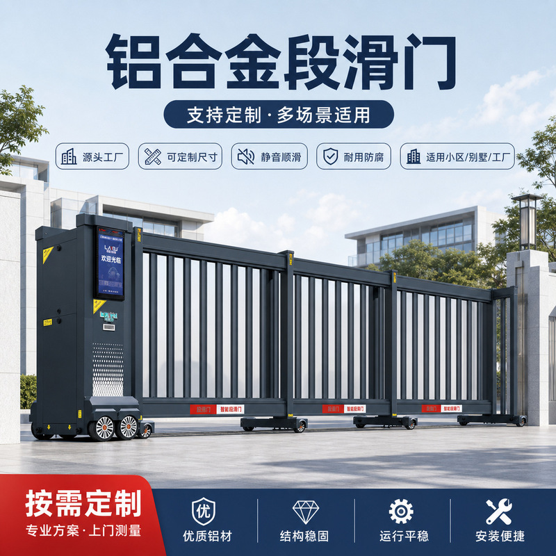 Aluminum Alloy Sliding Door Electric Door Factory School Unit Community Luxury Villa Courtyard Door Home Automatic Gate