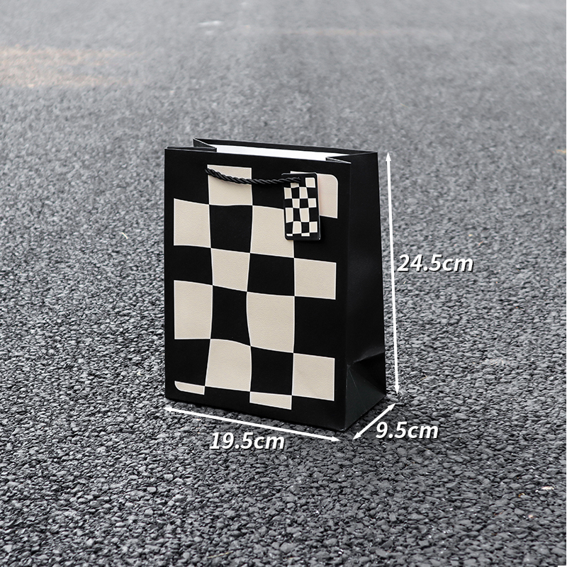 Bolsa de regalo simple en blanco y negro, bolsas de regalo de cumpleaños, bolsas de regalo de alta calidad, bolsas de mano.