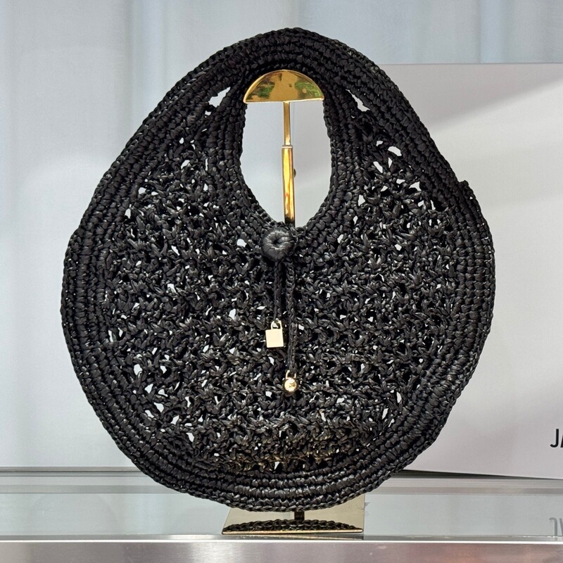 2026 New Jacquemus Hollow-Out Raffia Round Shoulder Bag Beach Bag Cross-Border Light Luxury Fashionable 2026 New Jacquemus Hollow-Out Raffia Round Shoulder Bag Beach Bag Cross-Border Light Luxury Fashionable