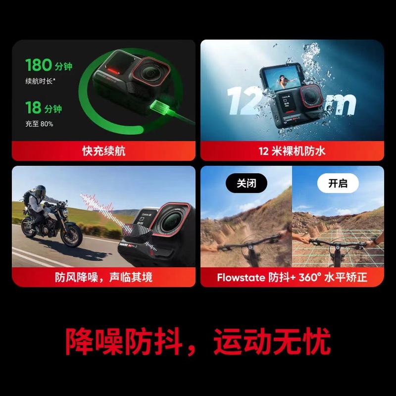 Insta360 シャドウストーン Ace Pro 2 ビデオスポーツカメラモトサイクリング AI インテリジェント手ぶれ補正 Vlog カメラ|undefined