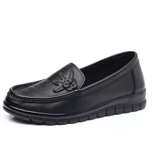 All cowhide ~ genuine leather mother's shoes spring and autumn style leap month single shoes for middle-aged and elderly women tendon soft sole non-slip granny leather shoes
