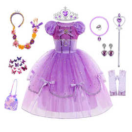 女童索菲亚网纱公主裙索菲亚蓬蓬连衣裙索菲亚新款洋气礼服苏菲亚