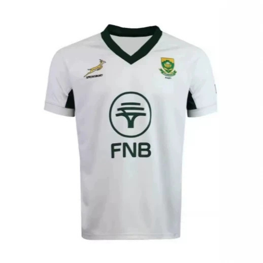 South Africa Springbok Green Golden Rugby Jersey Logo Breathable Rugby Shirt, Suitable for Men's Short Sleeves