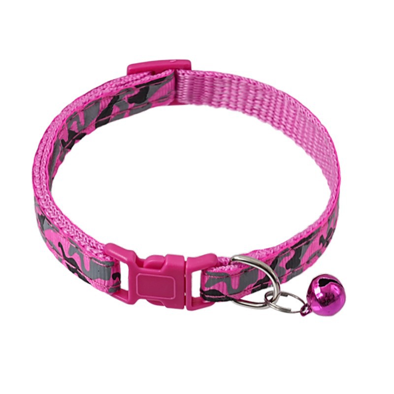 1.0 Collar de tela collar de campana de camuflaje collar de gato collar de perro gran cantidad de collar de fábrica de venta directa