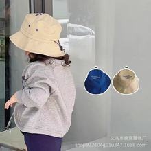 儿童防晒帽春秋防紫外线渔夫帽速干男孩透气男童帽子薄宝宝遮阳帽
