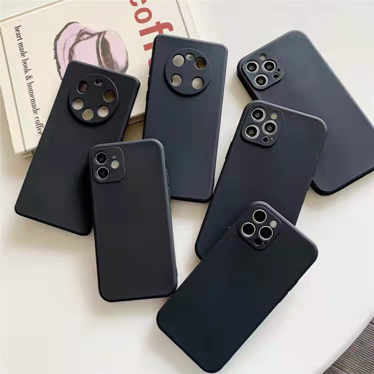 Suitable for Vivo X300Spro Black Straight-Edge Matte Mobile Phone Soft Case Y500I Full-Cover Precision Hole Anti-Fall Protective Case