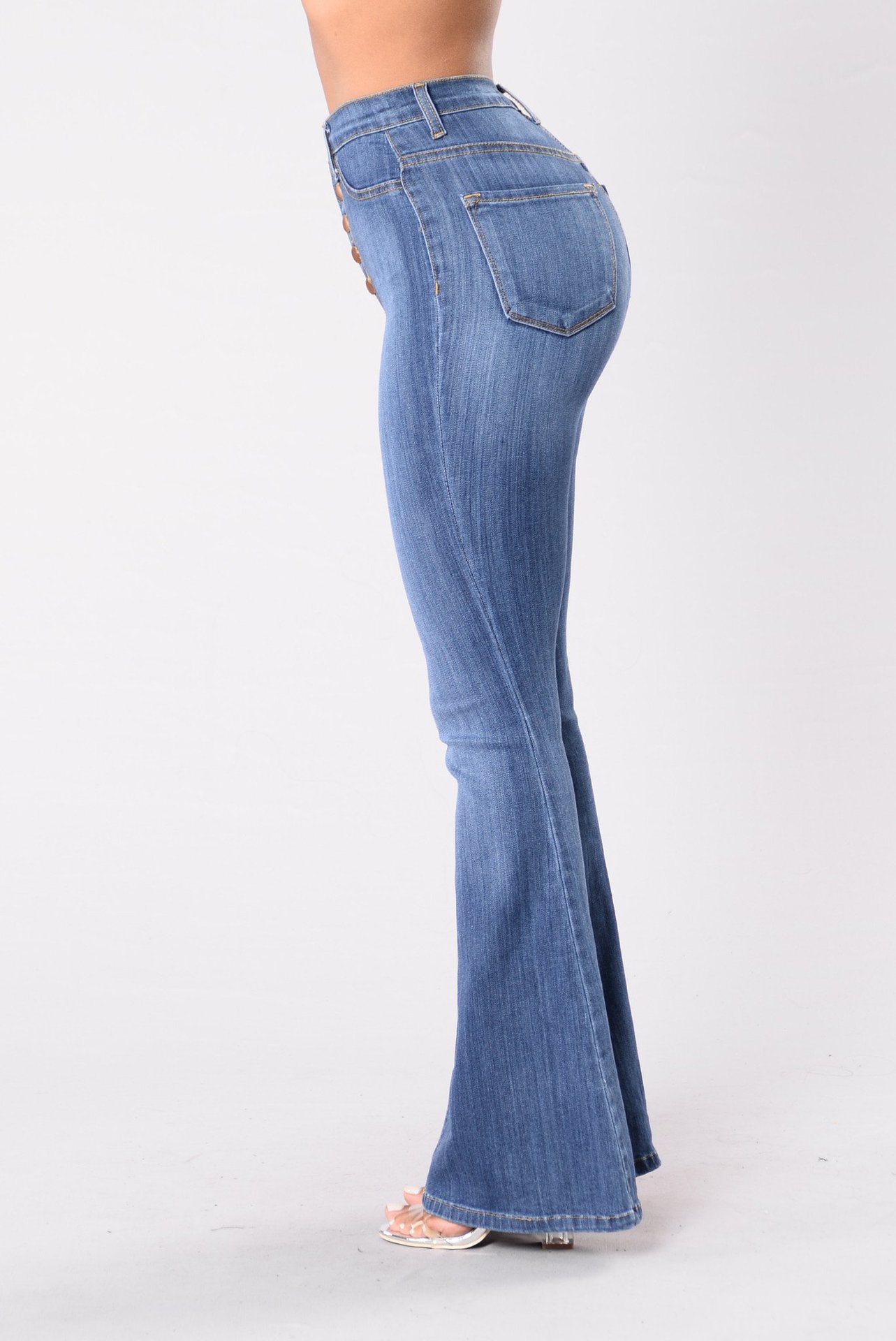Women's Clothing Women's Slim Fit High Waist Flared Jeans Curved Hips Denim For Formal & Casual For Women_ecoleips.com