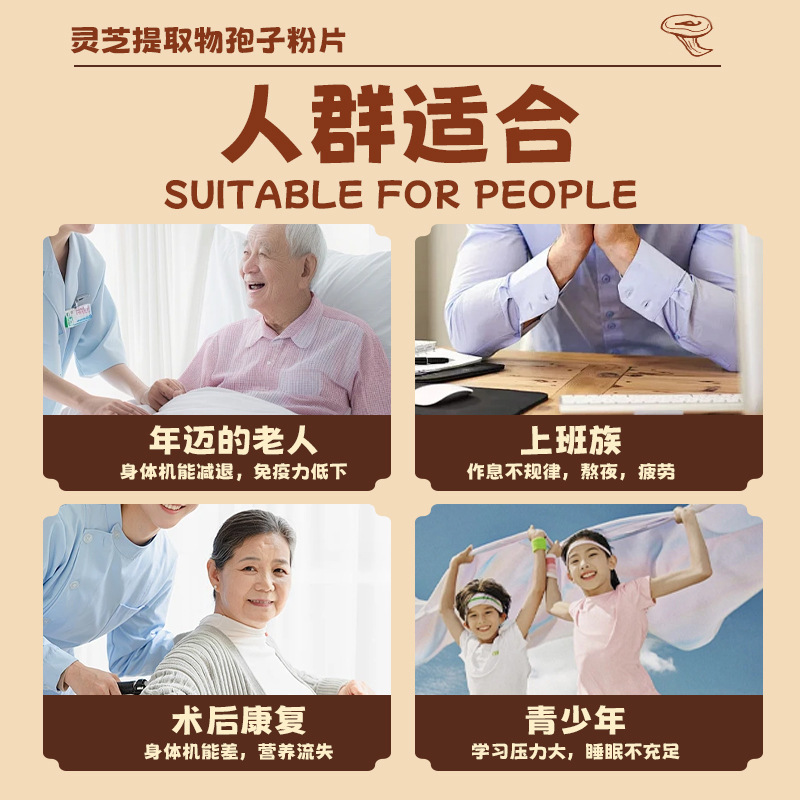 北京同仁堂霊芝抽出物胞子粉末錠剤 免疫力強化健康食品 OEM オリジナルブランド 卸売販売|undefined
