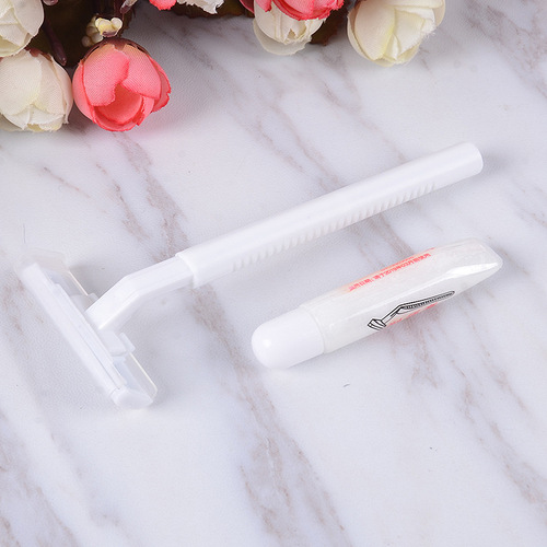 Hotel guest room disposable razor shaving cream plastic handle razor razor wholesale manufacturer