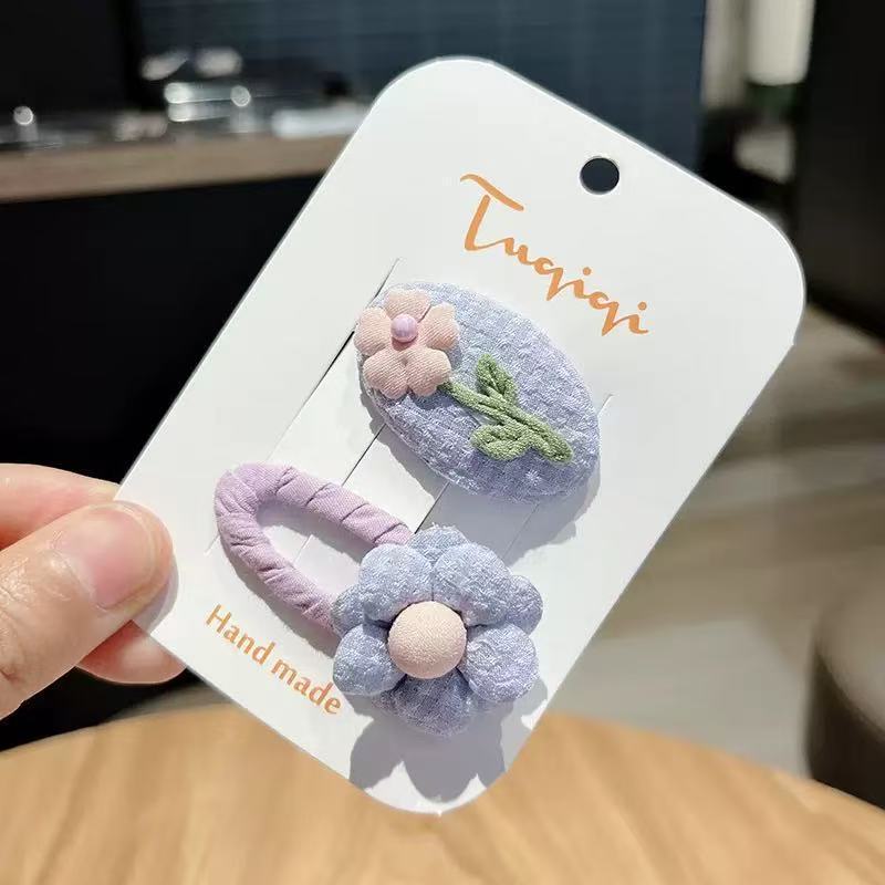 子供用ヘアピン、フラワーストロベリーBBクリップ、女の子用前髪サイドクリップ、ヘアピン、ベビーファブリックヘアアクセサリー、フラワーヘアピン|undefined