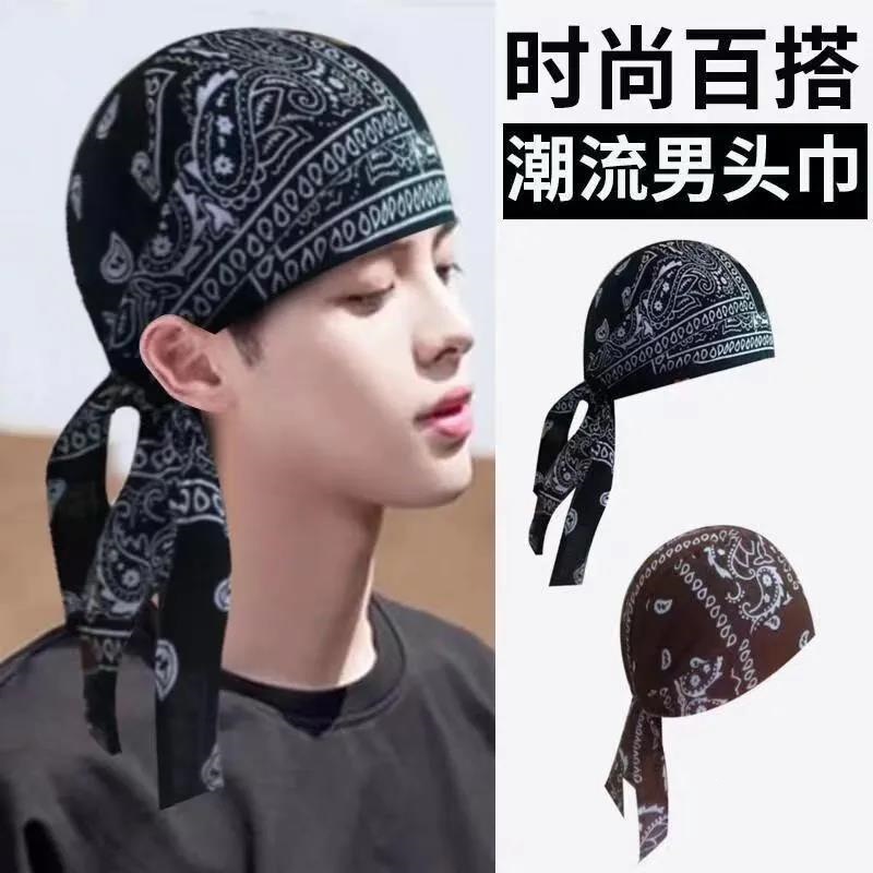 Pirate headscarf for men, Harley hat, sports running fitness breathable sweat-absorbing thin cycling sun protection outdoor head wrap