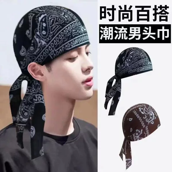 Pirate headscarf for men, Harley hat, sports running fitness breathable sweat-absorbing thin cycling sun protection outdoor head wrap
