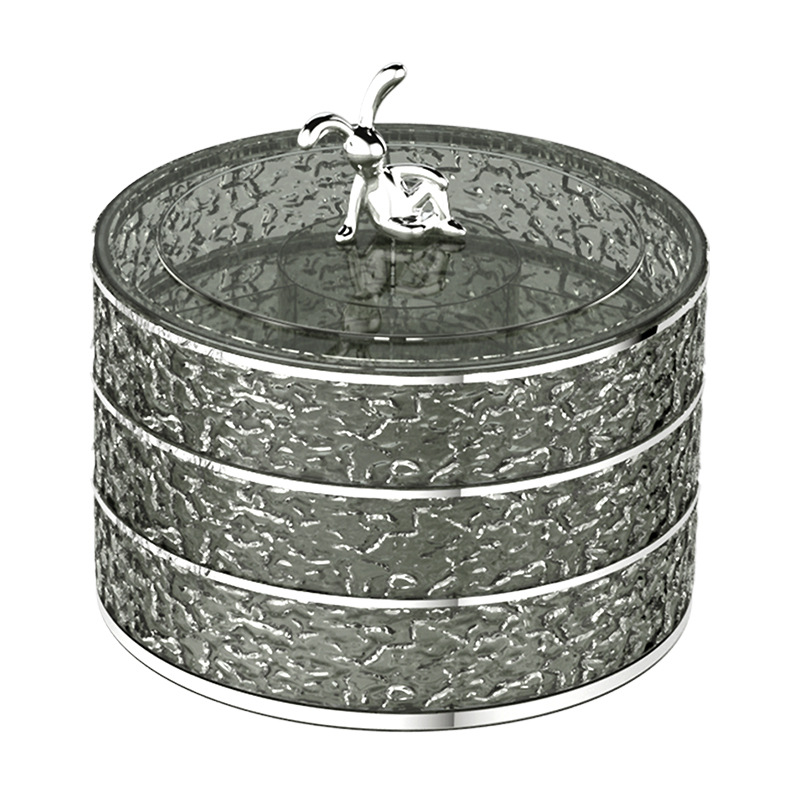 Plato de frutas de lujo accesible, sala de estar de alta gama, plato de frutas para el hogar, caja giratoria de plástico para frutas secas, caja de dulces, plato de frutas secas para aperitivos