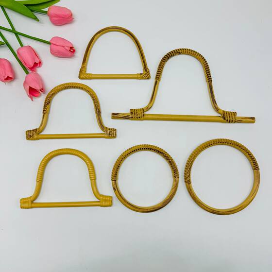 New Spring Beige DIY Woven Bag Resin Wrist Bag Portable Hanger Wrist Women's Handbag Ring Handler