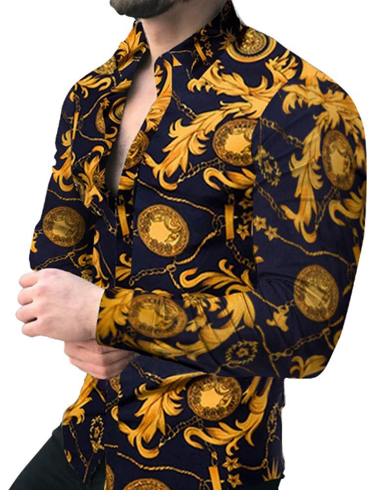 Мужская повседневная футболка-подshirt с принтом, длинный рукав