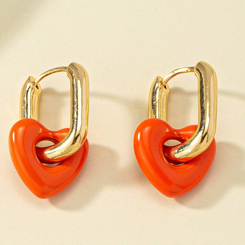 1 Pair Elegant Heart Shape Alloy Plating Womenu0027S Drop Earrings