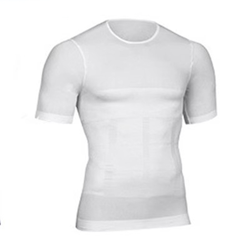 Men's Shapewear Corset, Tight Waist Cincher, Beautiful Back, Black and White Seamless Short-Sleeve Thin Style with a Seamless Design