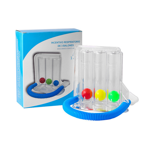 Three-ball breathing trainer student lung capacity training physical test middle-aged and elderly lung function exerciser breathing dual-purpose
