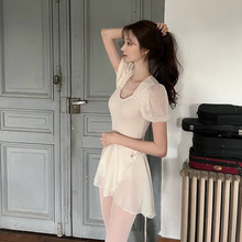 芭蕾舞体操服中国舞连体练功服女成人演出服舞蹈服艺考形体芭蕾纱 (Skirts)