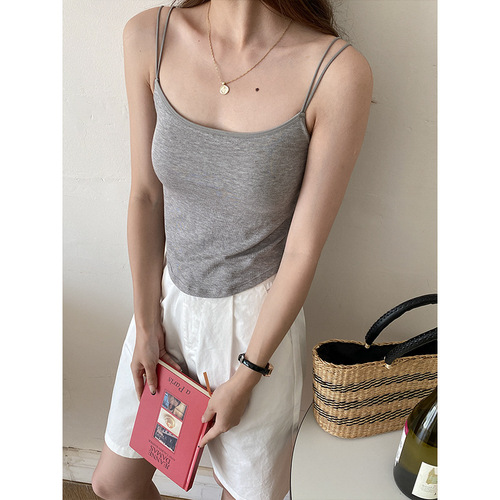 3th Morning Camisole with built-in bra pad, double spaghetti straps, slim design, beautiful back ZY1040