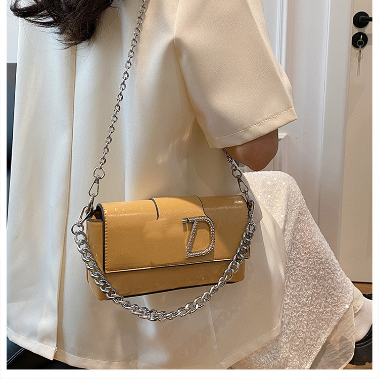 Bolso de hombro transfronterizo para mujer, cadena retro europea y americana, bolso cuadrado pequeño con incrustaciones de diamantes, bolso de mensajero de moda de alta gama