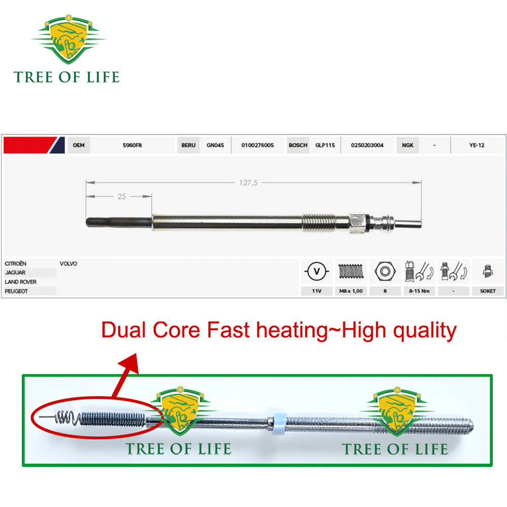 1354289 1311322 0100276005 Suitable for Land Rover Glow Plug