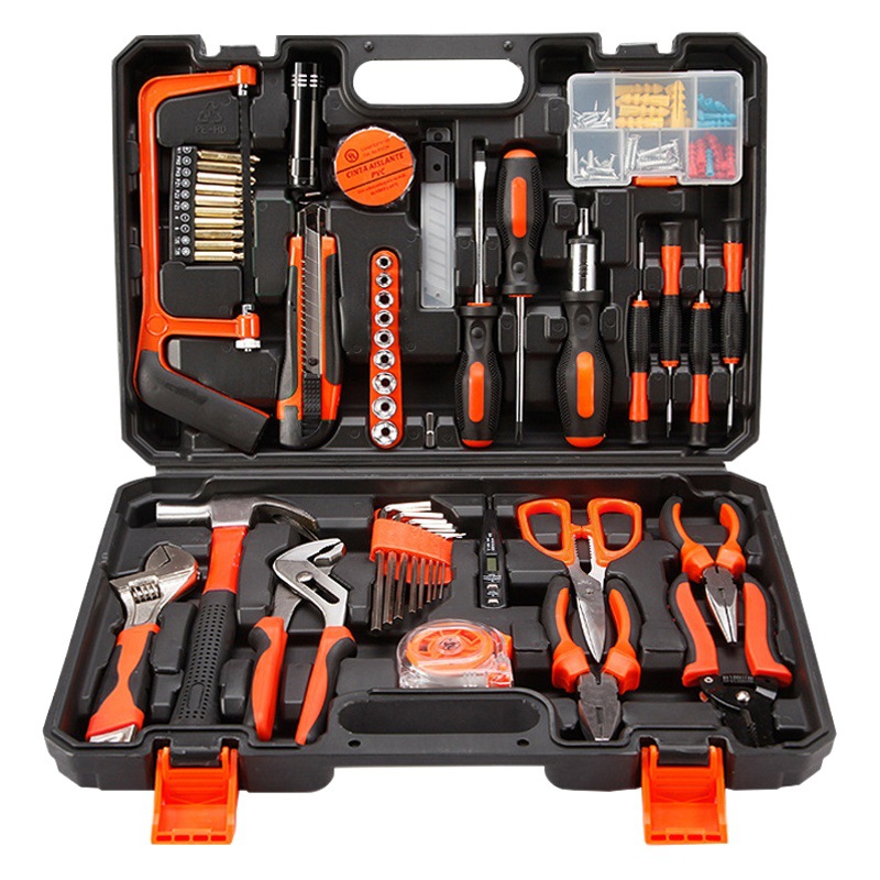 Juego de herramientas de Hardware, conjunto combinado, caja de herramientas manual para carpintería, herramienta eléctrica, reparación de regalos, venta al por mayor