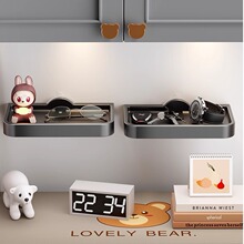 玄关收纳盒壁挂置物架墙上入户门挂钥匙收纳吸盘免打孔手机放置盒