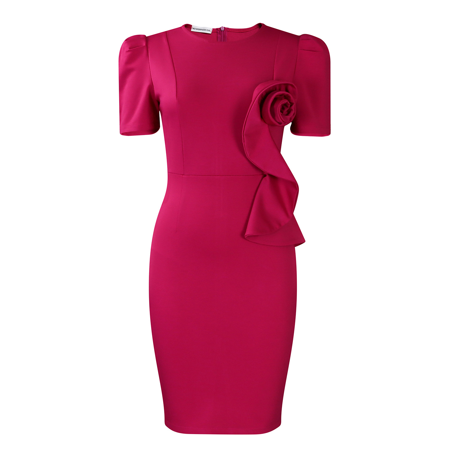 436g Weight Knee-Length Dress Length Type Short Sleeve Sleeve Length Sheath Dress Dresses Type Spandex, Polyester Fabric Type High Waist Waist Line Holiday, Banquet, Daily Occasion Round Neck Neckline Slim Fit Type Flower Pattern Summer Season Women's Gender Elegant Style Wholesale Women's Elegant Flower Holiday Banquet Daily Round Neck Short Sleeve Sheath Dress 36
