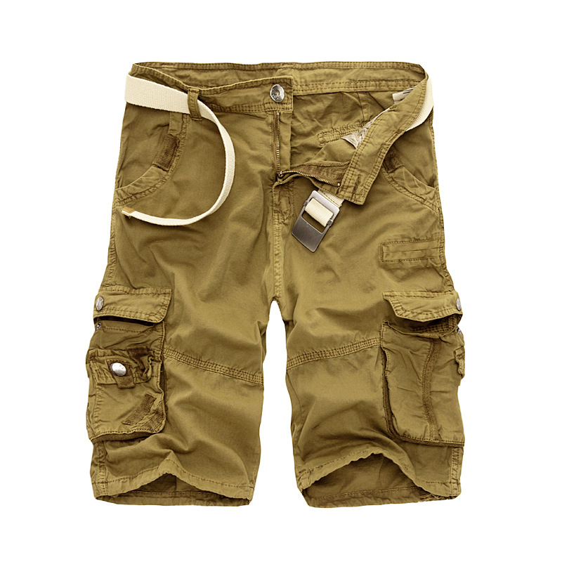 Mens Military Cargo Shorts Summer camouflage 9-color workwear shorts, cotton oversized multi pocket 5-inch shorts_voghion.com