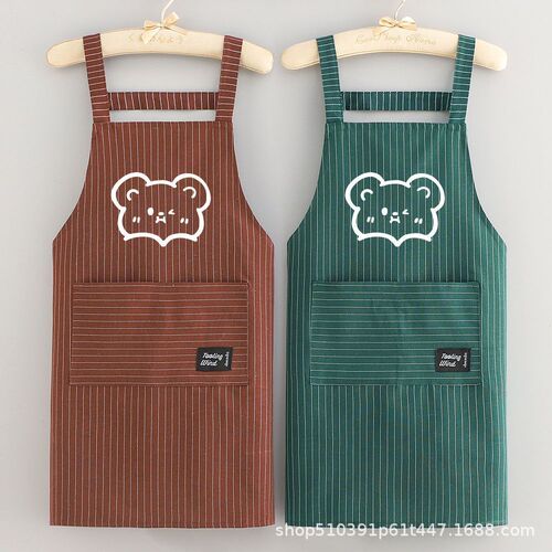 Apron short strap sleeveless kitchen home use comfortable breathable large pocket stain-resistant cover-up trendy vertical item bestseller