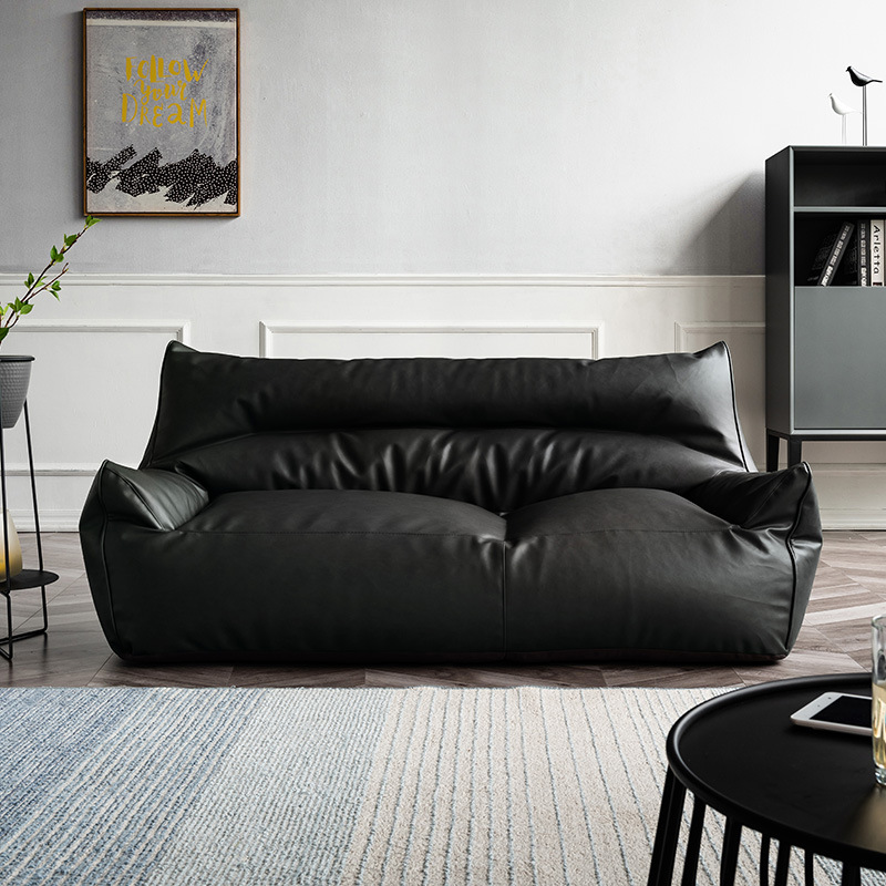 Sofá bag tatami sala de estar dormitorio doble tienda de ropa de cuero negro pequeño apartamento pequeño exclusivo